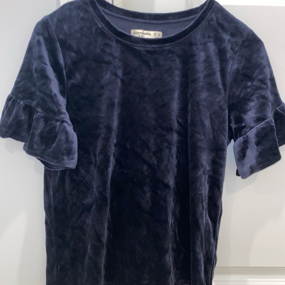 ABERCROMBIE KIDS NAVY VELVET SHIRT